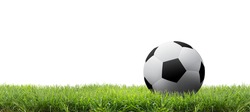 Soccer ball on field isolated