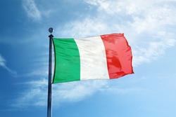 Italian flag on the mast