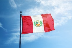Peru flag on the mast