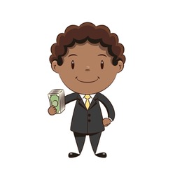 Businessman holding money, business, boy, cash