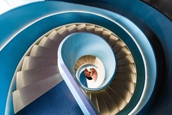 azure spiral staircase interior design