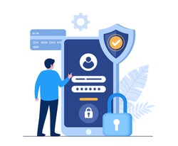 Personal data security, cyber data security online concept illustration, internet security or information privacy. flat vector illustration banner and protection