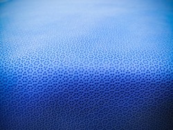 Closeup Image Of Blue Drape Sheet Using For Wrap Medical Surgical Instrument Before Sterilization