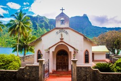 Tahiti and Moorea islands Catholic churches French Polynesia