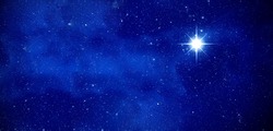 Amazing Polaris in deep starry night sky, space with stars, panoramic view