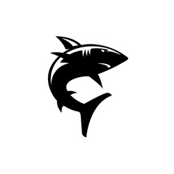 scary silhouette of shark the ocean predator vector illustration design