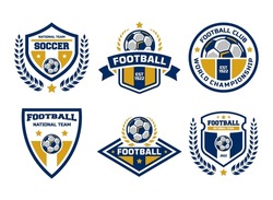 Soccer football logo, emblem collections, designs templates. Set of football logos