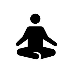 Retreat Meditation icon. Flat vector graphic in white background.