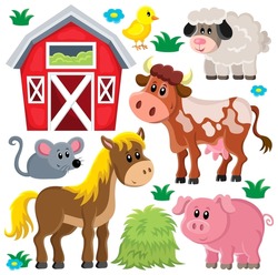 Farm animals set - eps10 vector illustration.