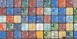 Stack of containers in a harbor