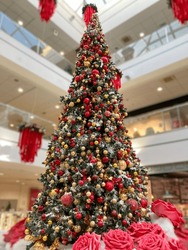 Huge Christmas tree in a shopping center