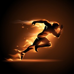 Running man in flame