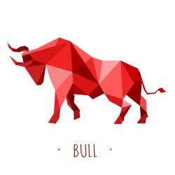 Bull stylized triangle polygonal model