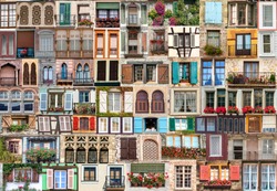 Composition of several windows of the world
