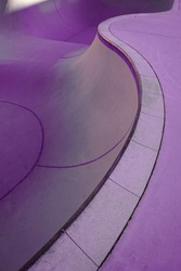 empty purple skate park on the street