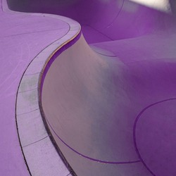 empty purple skate park on the street