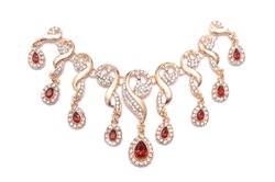gold necklace with rubies
