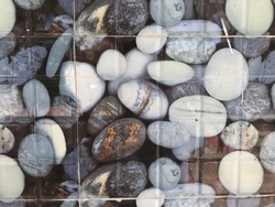3D Pebbles stone Wall design for Elevation tiles for an residential building