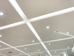 Emulsion painted Gypsum board suspended false ceiling interiors for an shopping mall