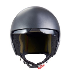 motorcycle helmet with raised visor, front view, isolated on white background