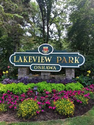 Oshawa, Ontario-Canada, July 25 2020. Signage, Lakeview Park Oshawa.