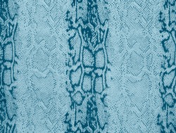 Blue snake skin, animal print fabric texture background