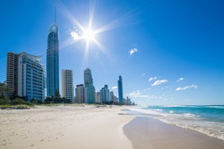 Sunny day in Surfers Paradise, Gold Coast, Queensland, Australia