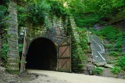 Old train tunnel on Elroy to Sparta Wisconsin nature bike trail.