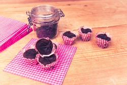 retro sweet setting with muffins