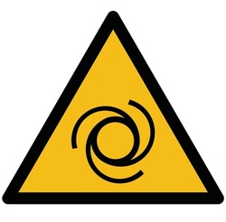 Automatic working machine.Safety sign. Caution - danger! Automatic start of equipment. White background. Vector illustration.