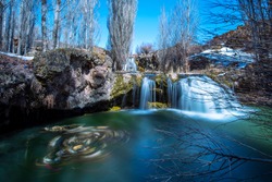 Offering a different view every season, Muradiye Waterfall offers a magnificent view due to the strong flow power of the bend-i mahi tea. Van, Turkey.