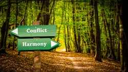 Street the Direction Way to Harmony versus Conflict