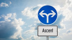 Street Sign the Direction Way to Ascent