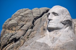 George Washington on Mount Rushmore National Monument, South Dakota, USA.