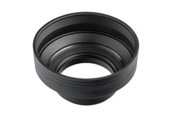 Rubber Lens Hood. Collapsible Lens Hood for Longer Standard and Telephoto Focal Length Lenses. Screw on Collapsible Rubber Lens Hood for Lenses with Focal Lengths of 50mm upwards Clipping Path in JPEG
