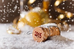 New Year concept with champagne cork 