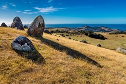 Rockformation stony Batter at Waiheke Island, New Zealand