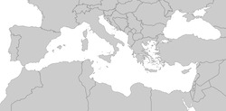 Map of Mediterranean Sea