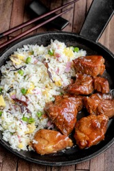 caramelized pork with cantonese rice