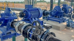 Electric motors driving water pumps of water system.