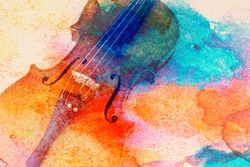 Abstract violin background - violin lying on the table, music concept