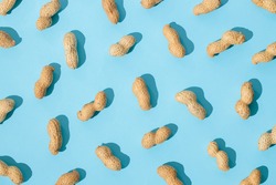 Peanuts pattern on a blue background