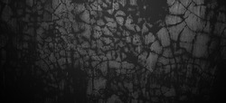Scary black grunge goth design. horror black background. Scary dark walls, slightly light black concrete cement texture for background.