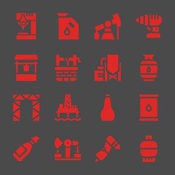 drilling web icons. Drill and Gas, Drill and Gas symbol, vector signs