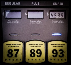 Gas price for super unleaded 93 octane, at the gas pump kiosk