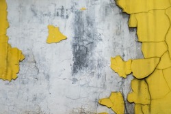 Covering the cracks in the wall paint.  Cracked weathered paint on plaster.  Cracked wall background.  Abstract Web Banner