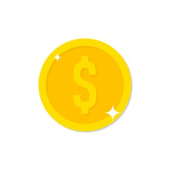 Coin icon png vector illustration. Money design.  Gold dollar flat symbol