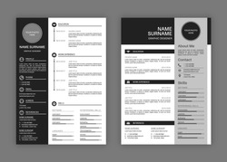 Cv templates. Professional resume letterhead, cover letter business layout job applications, personal description profile vector stylish modern presentation set