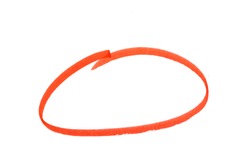 red highlighter circle on white background