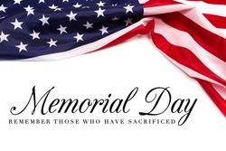 Text Memorial Day on American flag background - Image